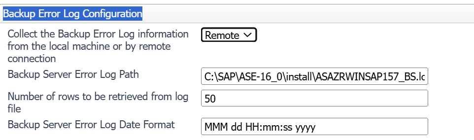 Verify the error log date format